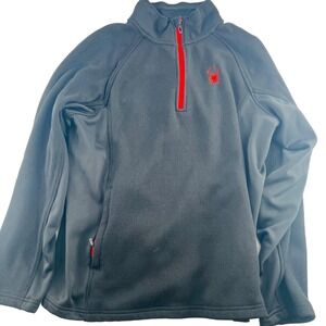 Spyder Core Sweater Men's size Large Black 1/4 Zip Colorblock